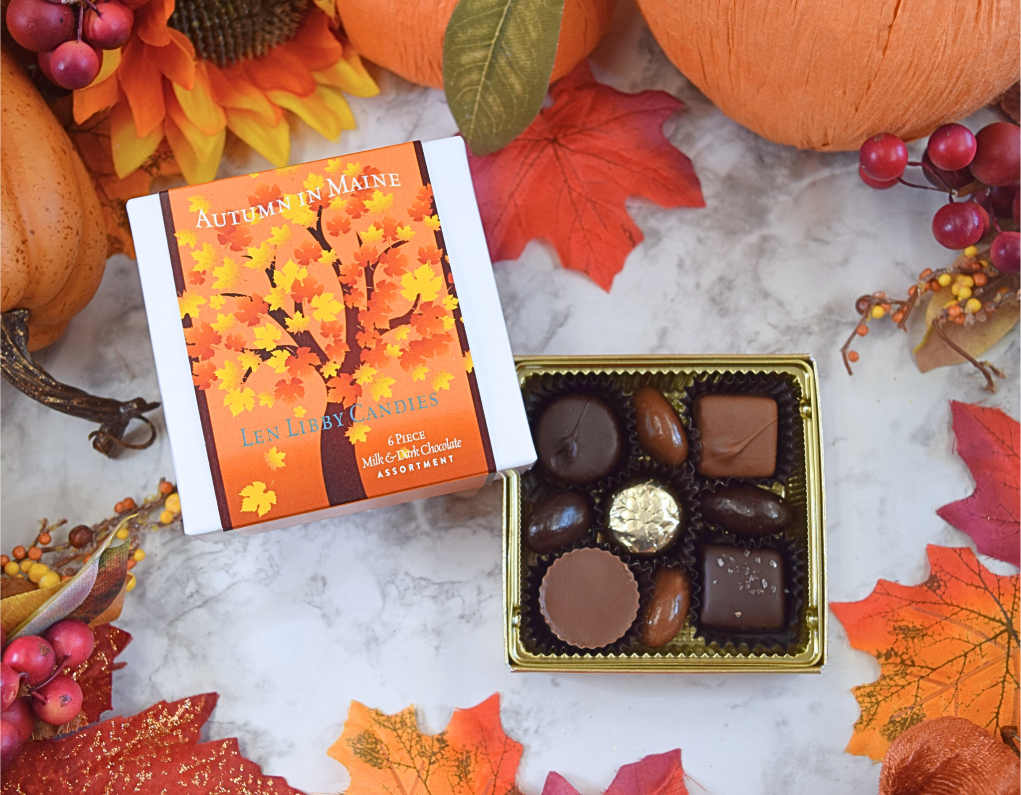 6pc or 16pc Gift Box - Autumn in Maine Fall Leaves