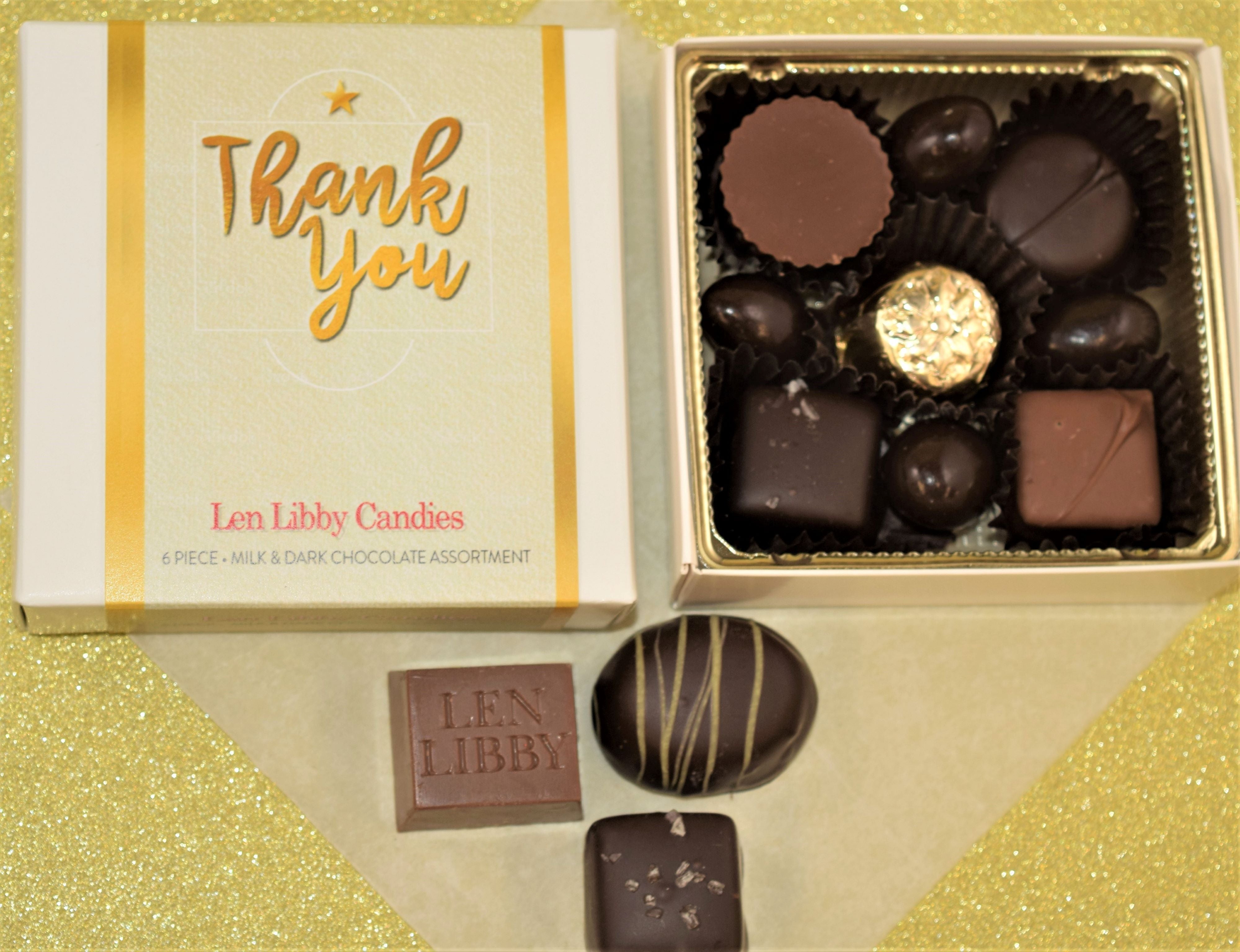 6pc or 16pc Signature Gift Box - Golden Thank You – Len Libby Candies