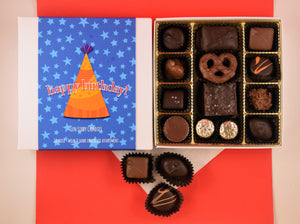 16pc Signature Gift Box - Blue Happy Birthday Hat